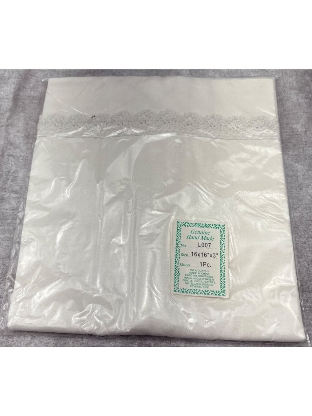 Hopeless Romantic Lace Cotton 16x16 Handmade Pillowcase White Linen Accent 1 Pc